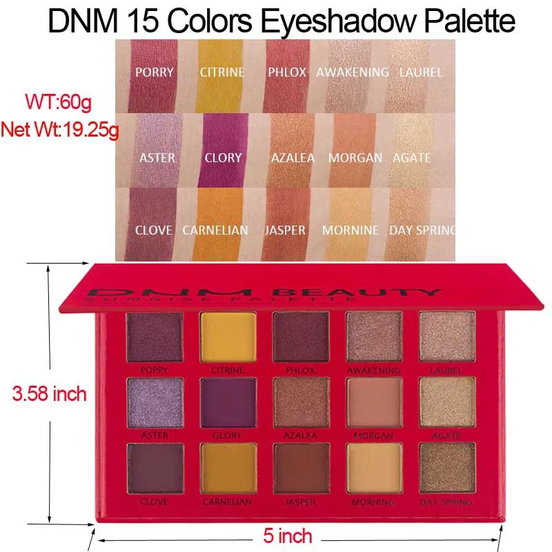 15 цветов Сияющие тени для век палитра матовые водонепроницаемые против