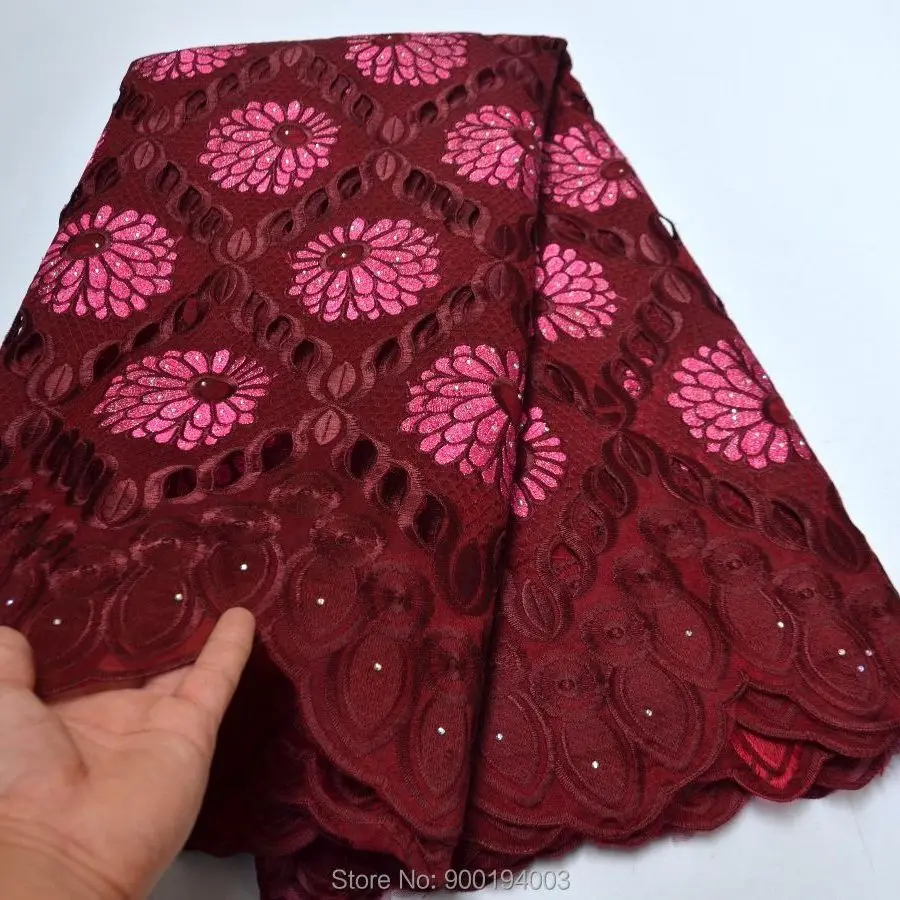 

Винно-красная Высококачественная африканская кружевная ткань из органзы оптовая продажа кружева ручной работы для нигерийских традиционн...