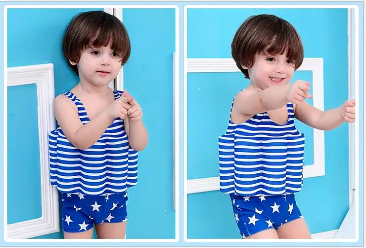 Navy Blue От 1 до 7 лет, Детские плавучие купальники, купальные костюмы для девочек, сиамские купальные костюмы для мальчиков, детские купальные костюмы, детские купальные костюмы для маленьких девочек - Цвет: Navy Blue
