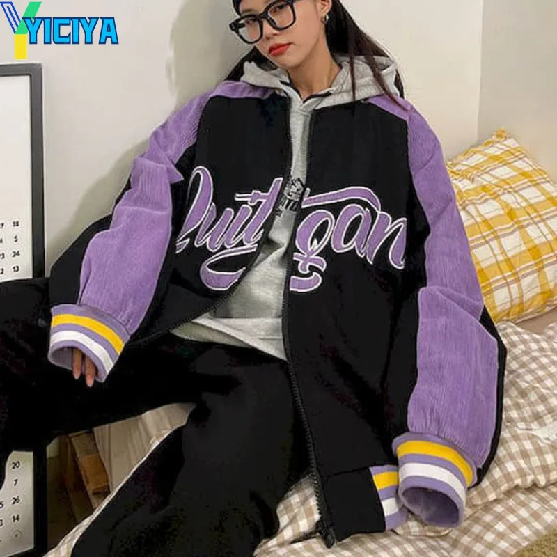 

Jacket Women Oversized Baseball Punk Clothes Autumn/winter New Clothes Korean Students Thickened Corduroy Jacket Women Jackets