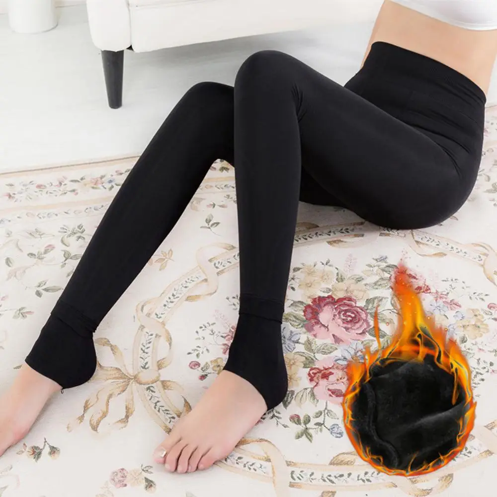 

Women's Warm Winter Leggings Solid Pants Ankle-Length High Waist Plus Velvet Thickening Plus Leggings Fashion Dropshipping New