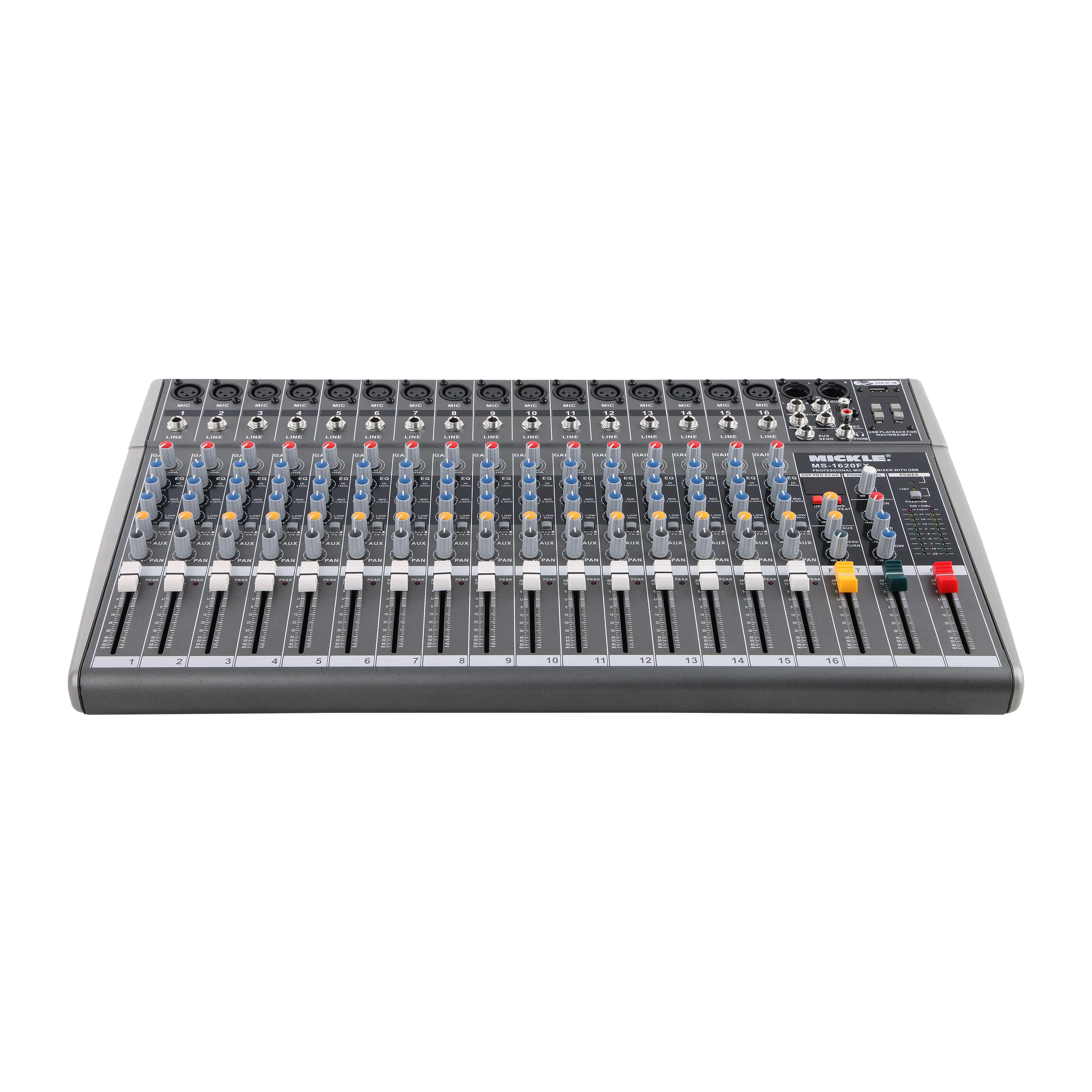 

MS-1620FX 16 channel mixer 16 dsp 3 band 1 Stereo 48V DC audio mixer mixing console power mixer