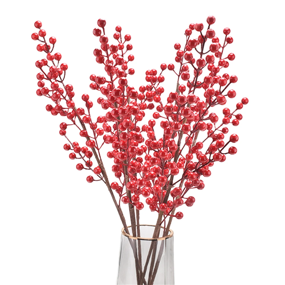 

Red Berry Bunch Artificial Berry Home Room Decoration Accessories Artificial Plant Bunch Foam Berry Christmas Decoration Wedding