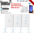 Интеллектуальный выключатель света SONOFF T2 USUKEU TX умный дом Wi-Fi Сенсорный настенный светильник переключатель с границы Базовая 433 RFГолосовое управлениеУправление с Alexa Google Home