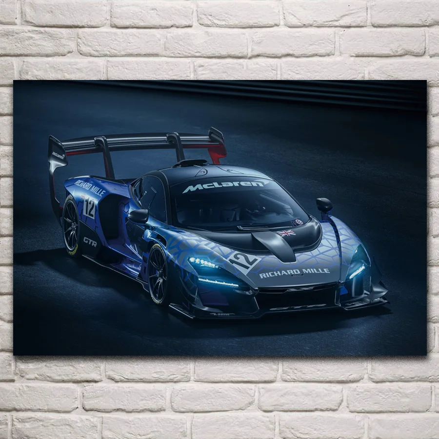 

Cool hyper gtr supercar race car vehicle fanart fabric posters on the wall picture home art living room decoration KP519