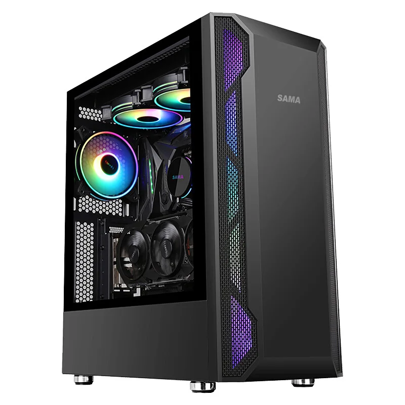 

Gaming Computer Case Non-Porous Tempered Glass Side Penetration/Support ATX Motherboard/Vertical Graphics Card/240 Water Cooling