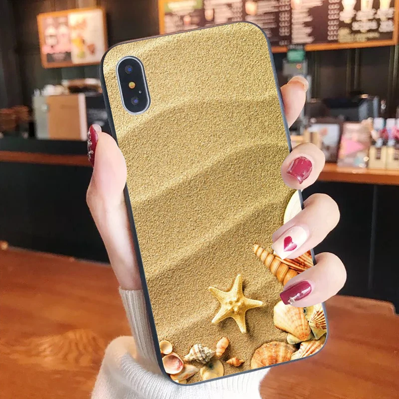 

Summer Beach Relax Starfish Ocean Sky Sun Soft Silicone TPU Phone Cover for iPhone X XS MAX 6 6S 7 7plus 8 8Plus 5 5S XR