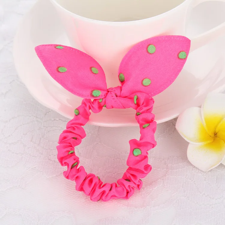 3 pcs/lot Rabbit Ears Hair Band Children Kids Accessories Elastic For Women Girl Rubber Polka Dot Rope |