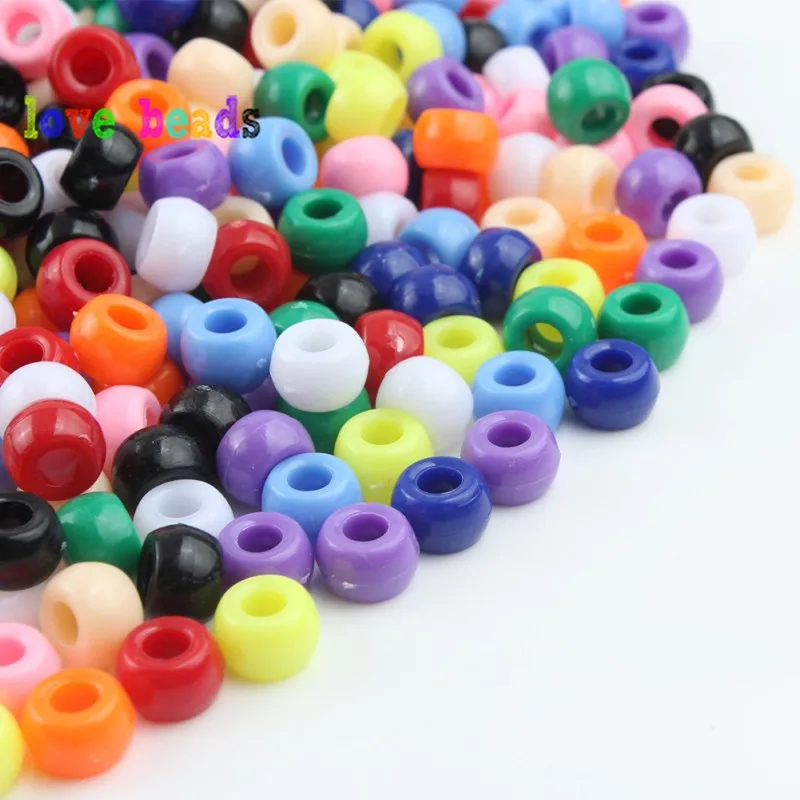 100pcs/lot 6*9mm Mixed Candy Color Acrylic Beads Large Hole Loose Spacer for Jewelry Making DIY Bracelet Frendship Gift | Украшения и