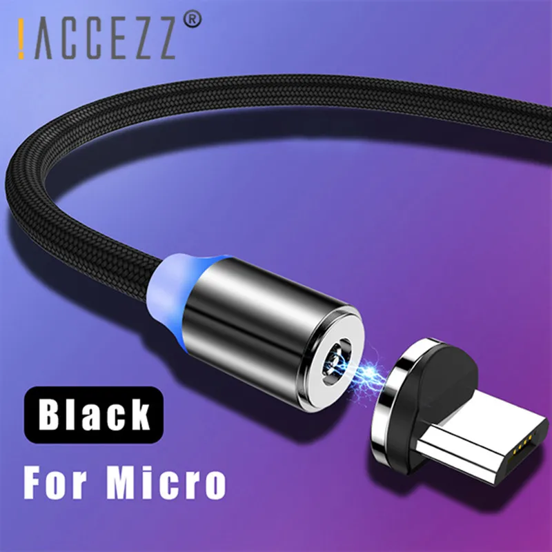 ! Нейлоновый Магнитный зарядный кабель ACCEZZ с Micro USB для Samsung Galaxy S7 S6 Huawei Xiaomi Sony Android 2