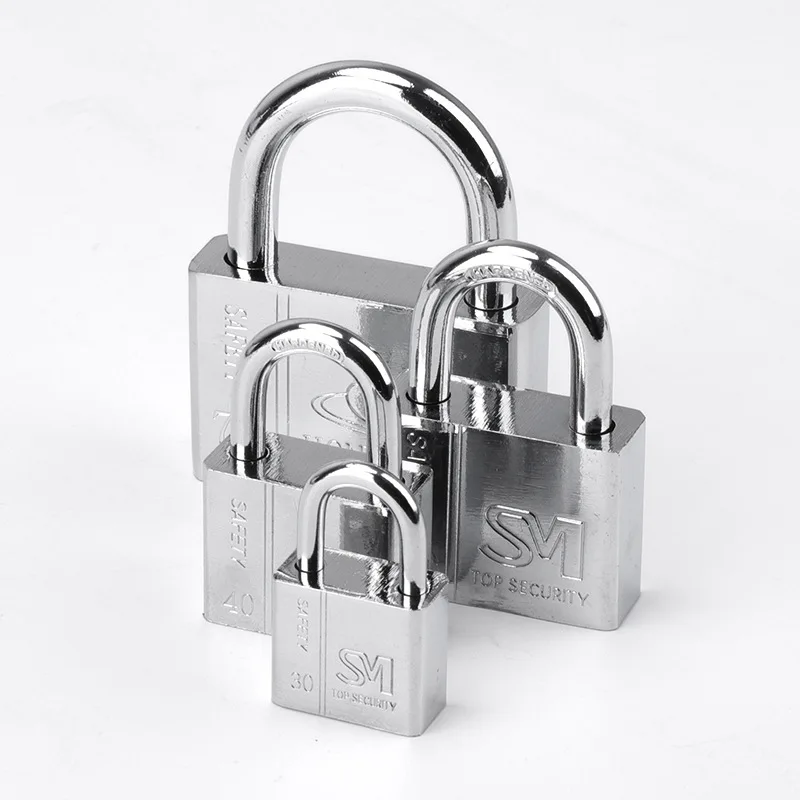 30 мм защитный замок из нержавеющей стали с 4 ключами сверхпрочный серебристый