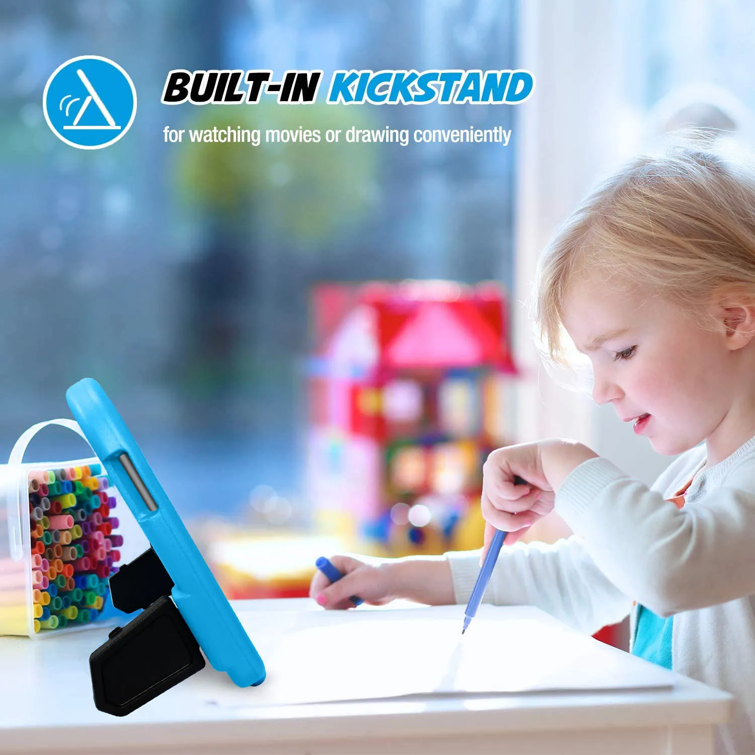 

For Lenovo Tab M10 FHD Plus 10.3" TB-X606F TB-X606X Case, EVA Kids Safe Foam Stand Shockproof with Handle Tablet Cover