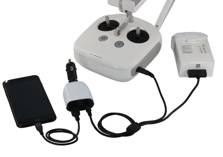 

Car Charger Charging for DJI Phantom 4 Pro Pro+ Adv ADV+ Voltmeter 17.4V 6A Output 5V2A USB Charger For Remote and Drone