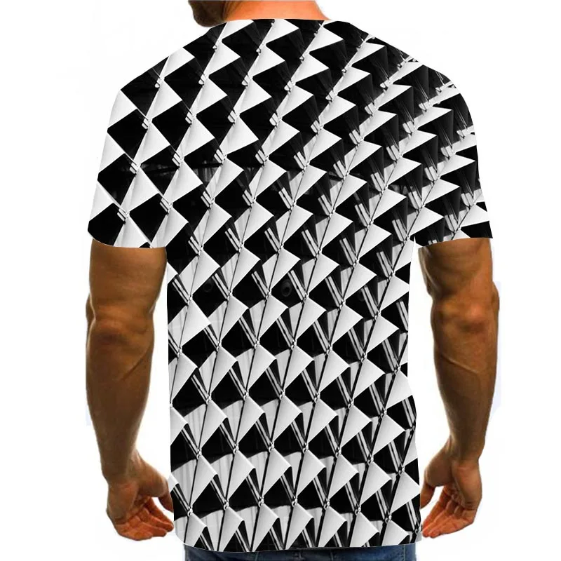 

Men's Psychedelic Black Shirt 3D Print T-Shirt Summer Graphic Tees Abstract Pattern Tops