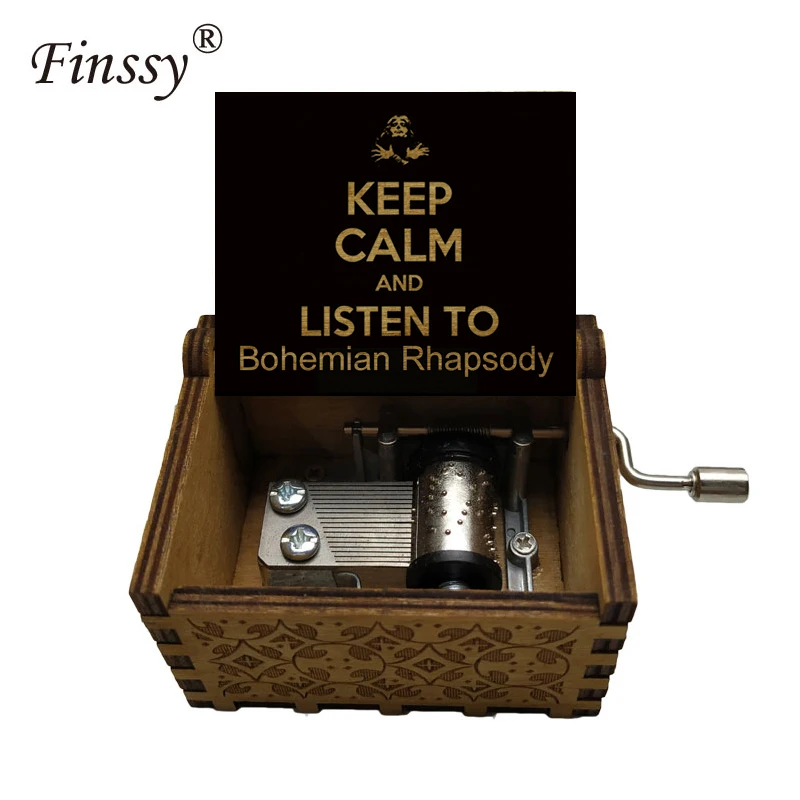 Музыкальная шкатулка Queen band с цветным принтом деревянная музыкальная ручной