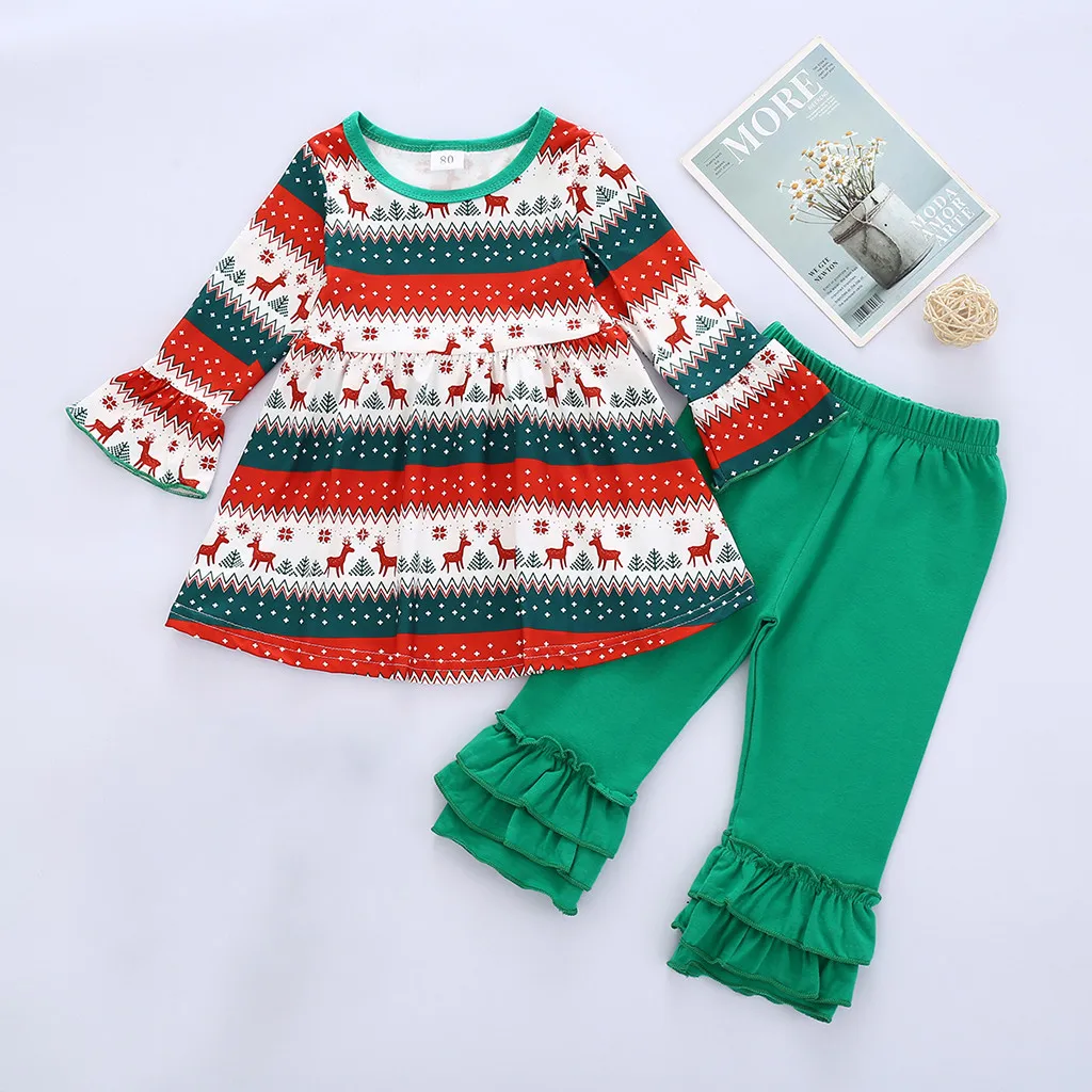 Детские комплекты одежды для маленьких девочек одежда рождественское платье с
