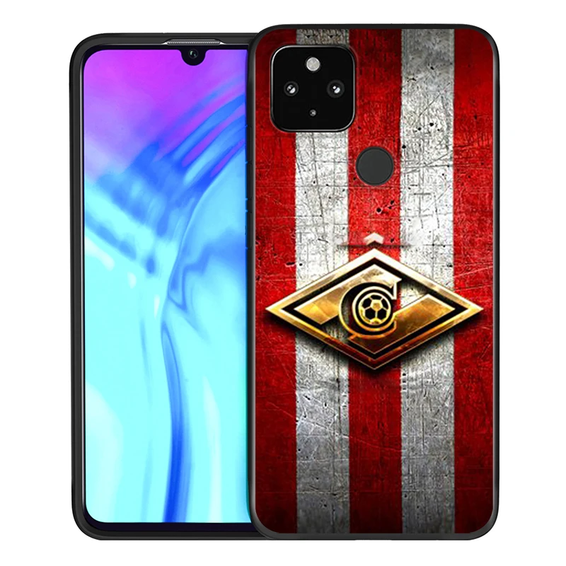 

Hot Spartak Moscow Shockproof Cover for Google Pixel 5 4 4a XL 5G Black TPU Soft Phone Case