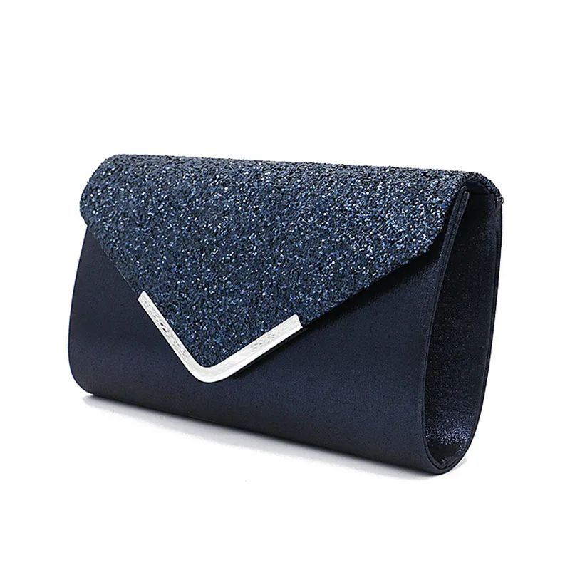 Женский клатч-конверт с золотой цепочкой сверкающие блестящие сумочки через