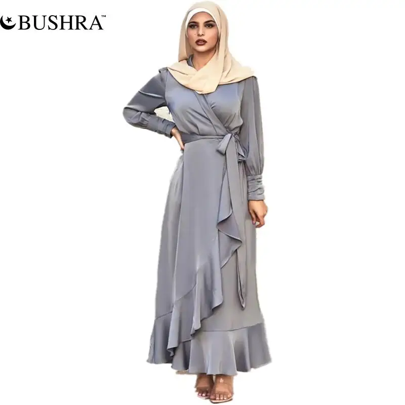 Кафтан, абайя, Дубайский халат, Турция, искусственная мусульманская одежда, длинное женское атласное платье, африканские женщины, Caftan Топ