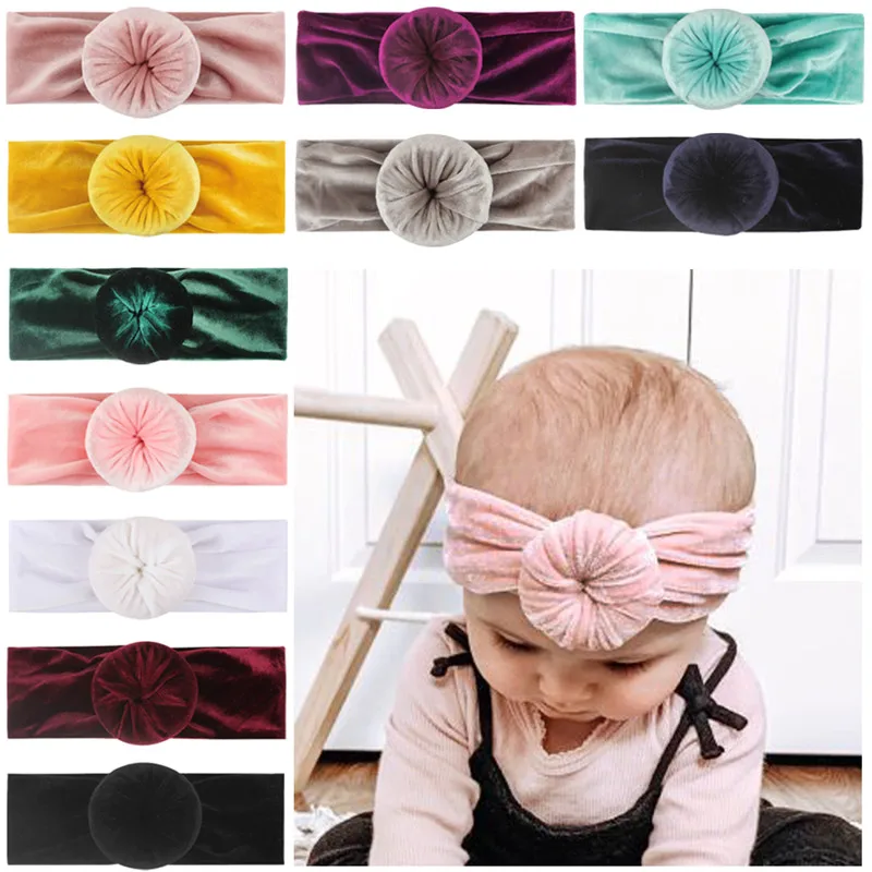 Toddler Baby Velvet Solid Knot Ball Headdress Accessories Headwrap Headband Heandwear | Мать и ребенок