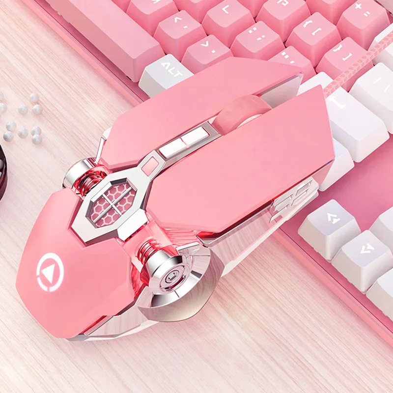 

Pink Gaming Mouse Ergonomic 7 Keys Backlit Gamer Mouse Girl Mouse for Laptop Computer PC Gamer Birthday Present