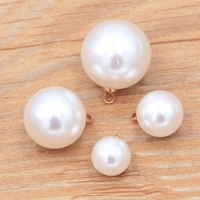 30pcs 10 18mm 4 size imitation pearl clear kc gold pendant charm fit bracelet jewelry spacer loose beads diy earrings making