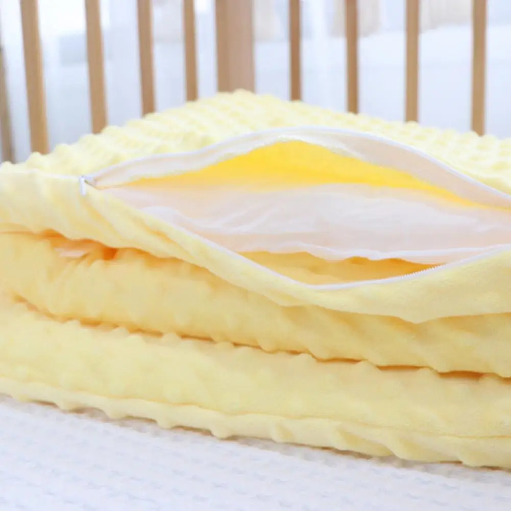 200CM Baby Bed Thicken Bumper One-piece Cotton Waffle Crib Around Cushion Cot Washable Anti-collision Protector Pillows | Мать и ребенок