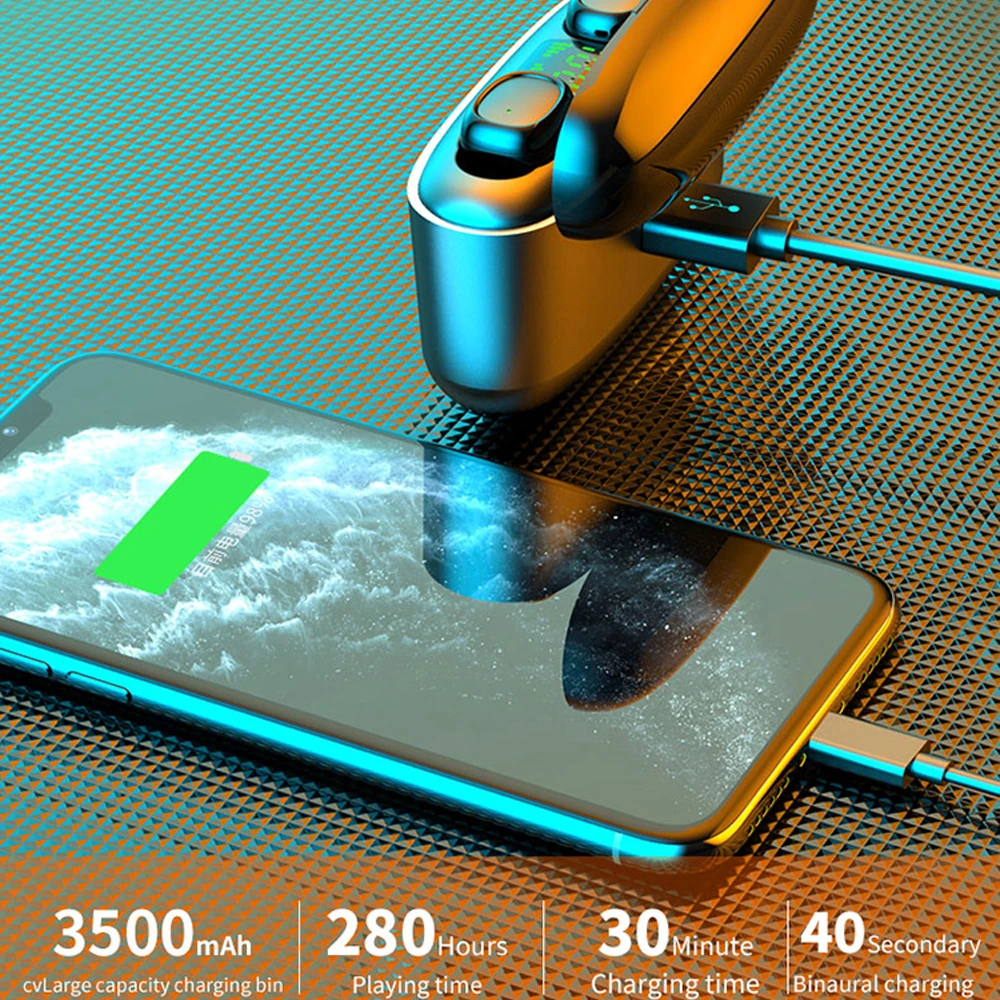 TWS-наушники с поддержкой Bluetooth 3500 5 0 мА · ч IPX7 | Электроника