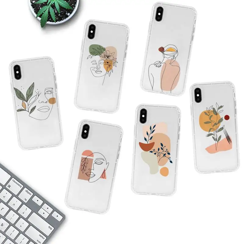 

Abstract Art Line Phone Case for iPhone 11 12 13 mini pro XS MAX 8 7 6 6S Plus X 5S SE 2020 XR clear case