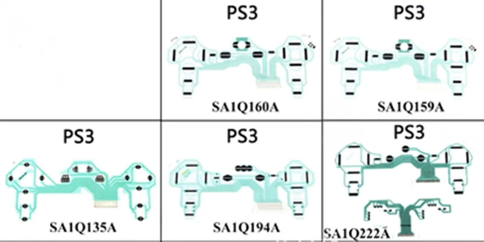 

100 шт./лот клавиатура с проводящей пленкой SA1Q159A SA1Q194A SA1Q165A SA1Q222A SA1Q135A для консоли PS3, печатная плата