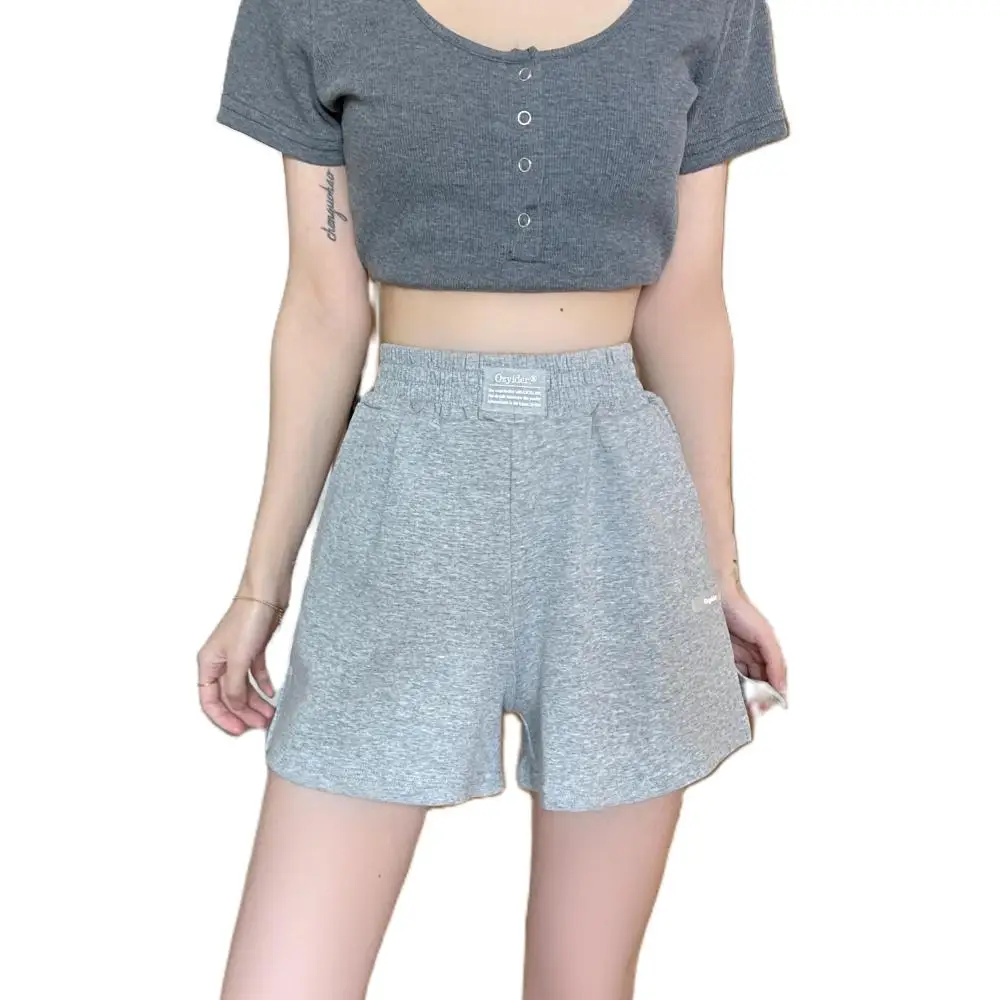 

2021 Summer New Korean Style Women's Shorts Personality Casual Loose Wide-legged High Waist Shorts Woman Black White Clothing