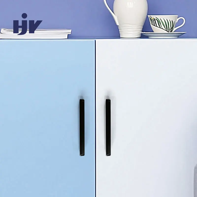 Черные ручки шкафа в американском стиле Алюминиевый сплав для кухонных дверей