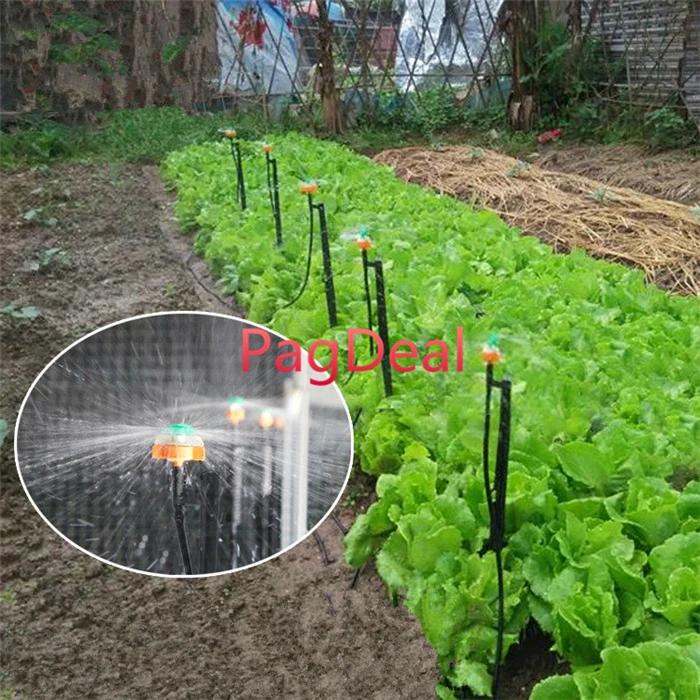 

New Garden Sprinkler Kit 360 Degree Rotating Water Spray Misting Irrigation System 16PE Vavles Hole Punch