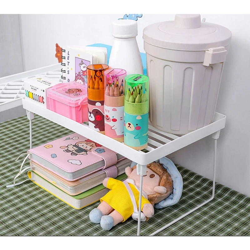 

Foldable Organizer Rack Storage Shelf Desktop Decorative Holder Kitchen Household Supplies W3JD