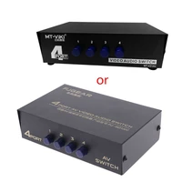 2021 new 4 port av video rca 4 input 1 output switcher switch selector splitter box