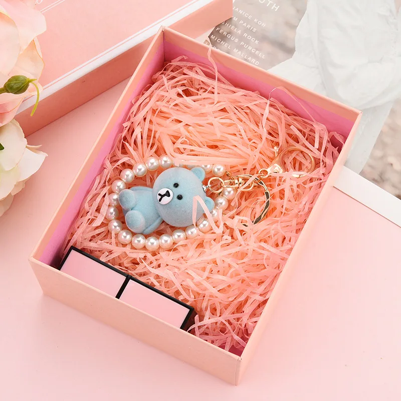 Корейская версия милый стекающийся медведь брелок для ключей жемчужные цепочки