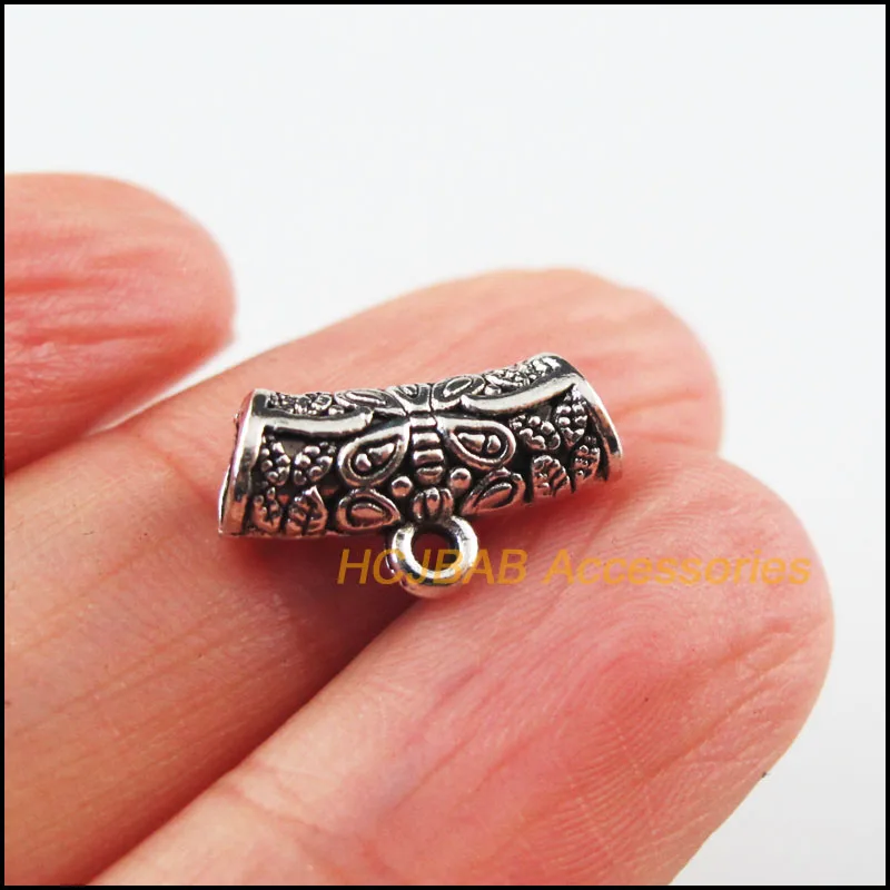 Мода 30 шт. Тибетский серебристый цвет волна бабочка трубка дужки бусины