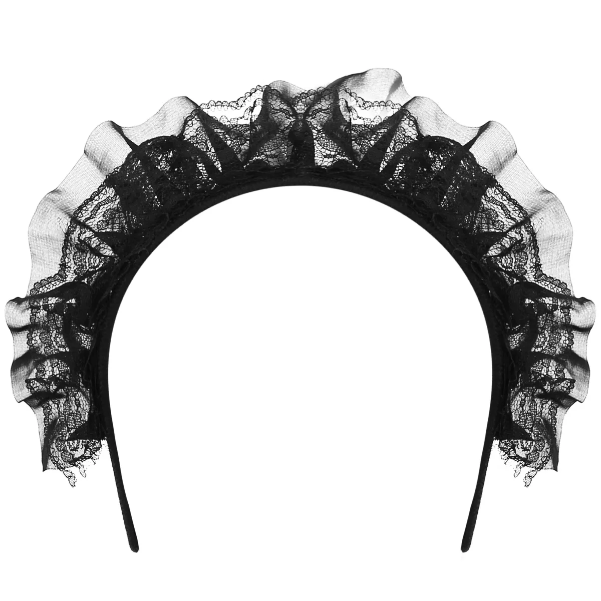 Повязка для волос женская с оборками Готическая Кружевная повязка на голову