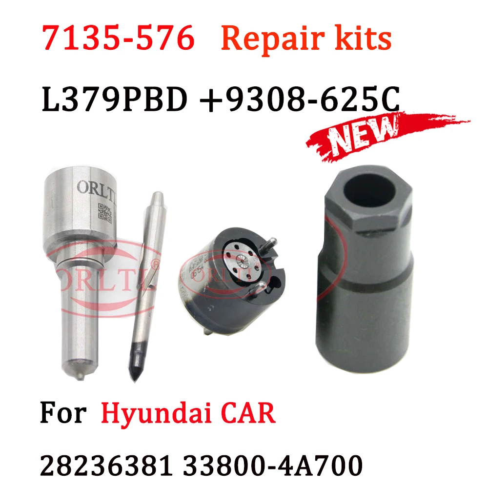 

ORLTL 7135-576 Fuel Injectors Repair Kits Nozzle H379 G379 and Valve 9308-625C for Hyundai 28236381 33800-4A700