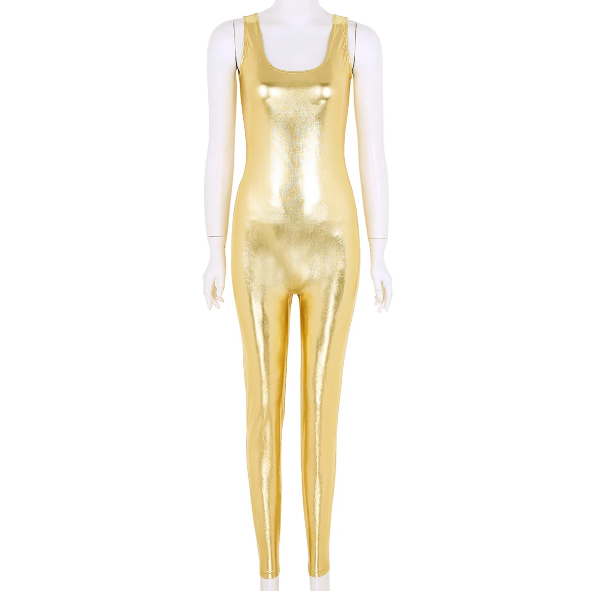 Женский Блестящий металлический Купальник для танцев одежда без рукавов u