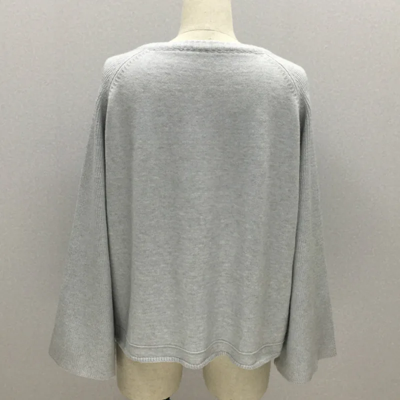 

Autumn Winter Knitted Sweaters Pullovers Deep V-neck Loose Sweater for Women Long Sleeve Black White Jumper Oversize Knitwear