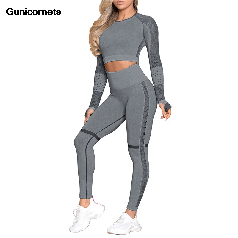 2019 Бесшовные Женские легинсы с высокой талией эластичный комплект для фитнеса