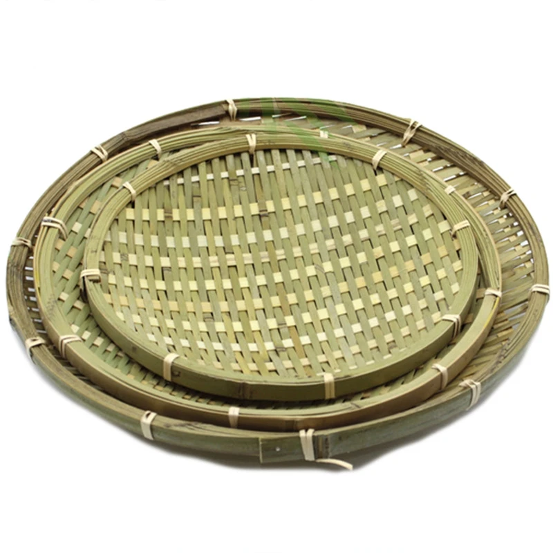 Бамбуковая корзина для хранения ручной работы круглая коробка Чаша фруктов