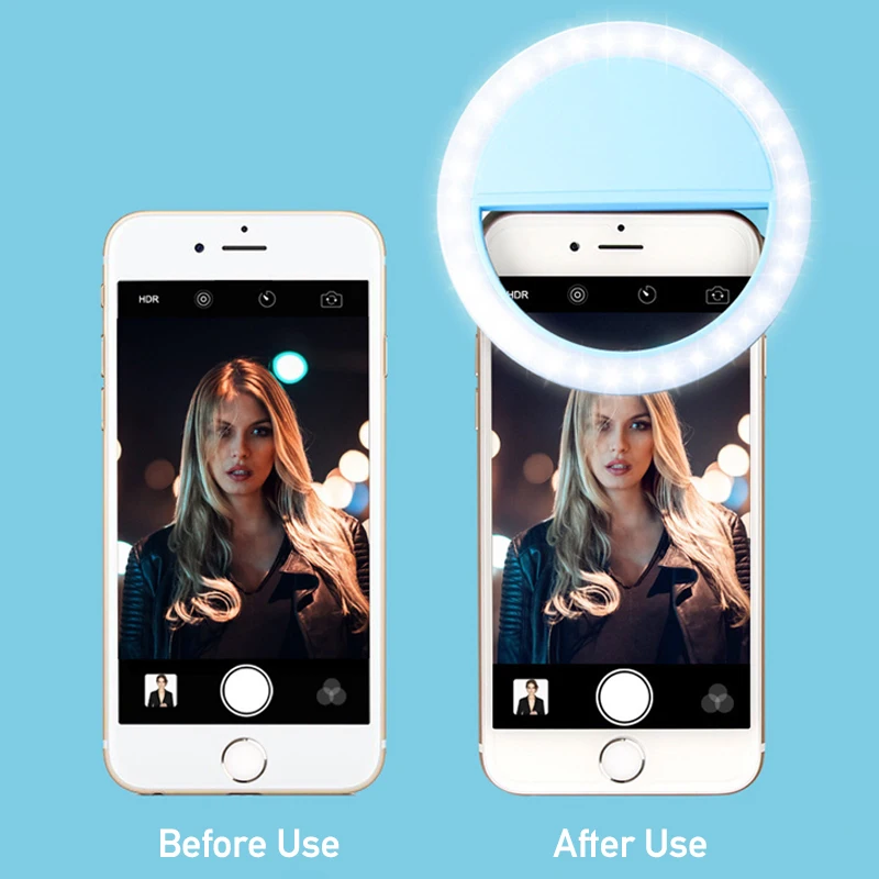 

Portable Selfie Ring Light For Phone LED Soft Ring Light Clip Lamp Photography Makeup Mobile Phone Lens for iPhone iPad Samsung