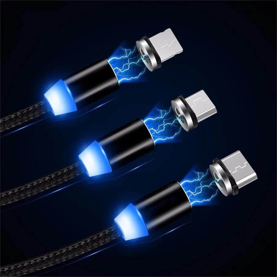 Магнитный микро-usb-кабель Android для IPhone X XS 8 7 Plus samsung мобильный телефон Быстрая зарядка usb type C зарядный кабель провод шнур