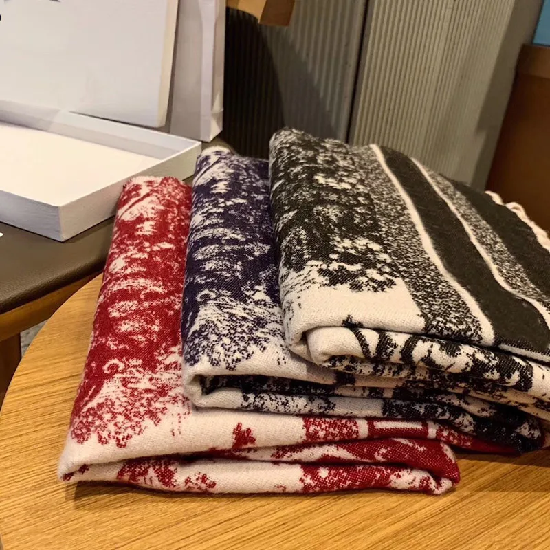 

Design Women Knit New Scarf Winter Letters Scarfs for Windproof Thick Warm Scarf Long Tassel Shawl