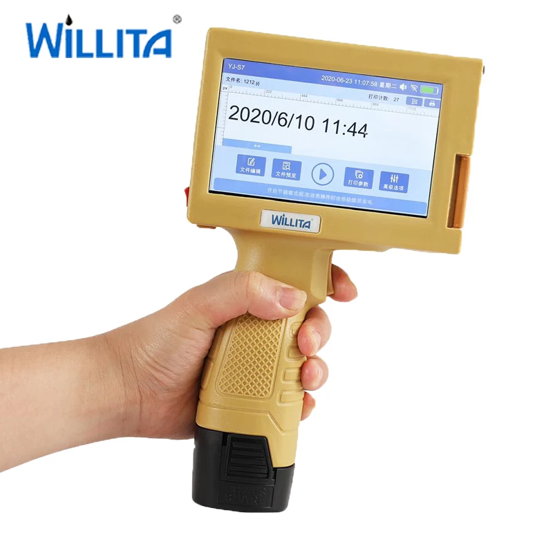 12 7 мм ручной струйный принтер 5 &quotсенсорный экран кодер этикетка QR код штрих Дата