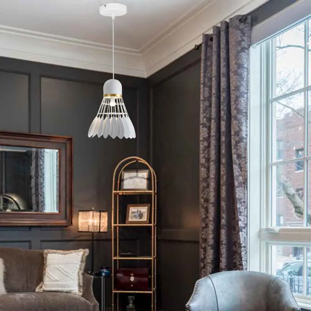 

Железная Люстра для бадминтона без лампочек, современный минималистичный подвесной светильник в скандинавском стиле для спальни, столовой...