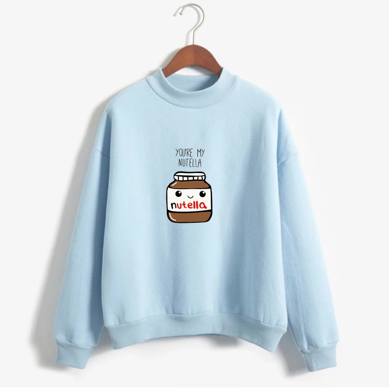 Женские толстовки в стиле Харадзюку корейские модные милые с принтом You Are My Nutella