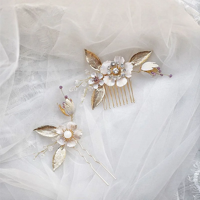 Цветочные украшения для волос свадебный аксессуар расческа заколки-невидимки
